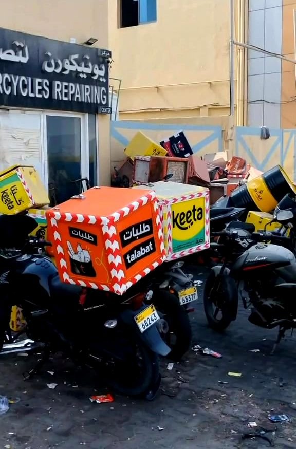 Delivery motorcycles serviced at Unicorn Motorcycles in Mussafah, Abu Dhabi